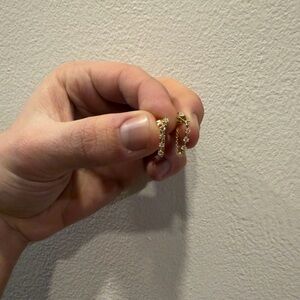 PANDORA Elegant Gold and Silver Hoop Earrings